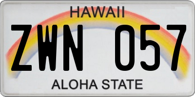 HI license plate ZWN057