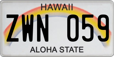 HI license plate ZWN059