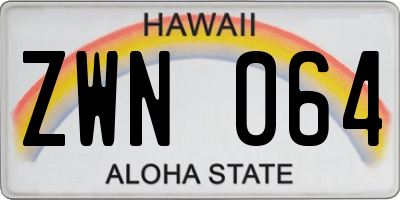 HI license plate ZWN064