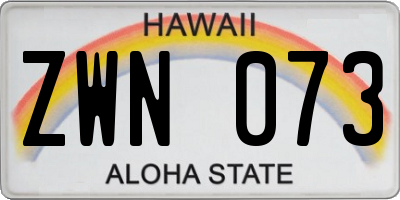 HI license plate ZWN073