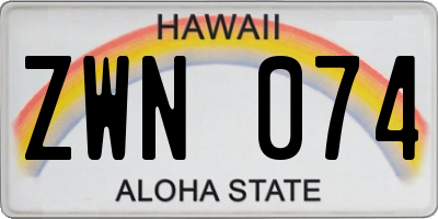 HI license plate ZWN074