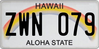 HI license plate ZWN079