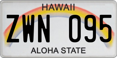 HI license plate ZWN095
