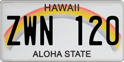 HI license plate ZWN120