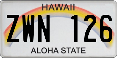 HI license plate ZWN126