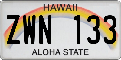HI license plate ZWN133