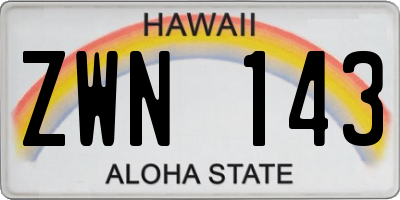 HI license plate ZWN143