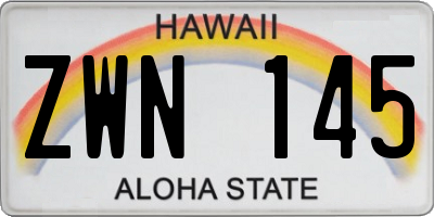 HI license plate ZWN145