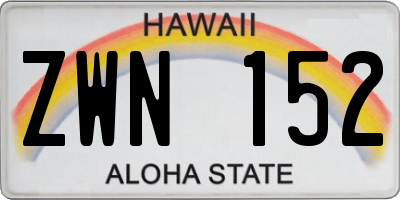 HI license plate ZWN152
