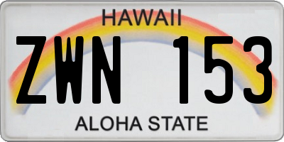 HI license plate ZWN153