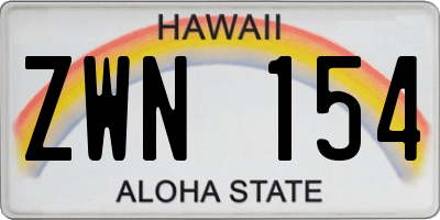 HI license plate ZWN154