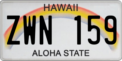 HI license plate ZWN159