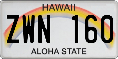 HI license plate ZWN160