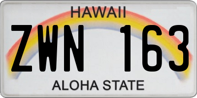 HI license plate ZWN163