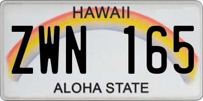 HI license plate ZWN165