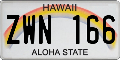 HI license plate ZWN166