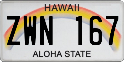 HI license plate ZWN167