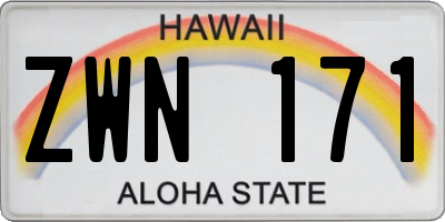 HI license plate ZWN171