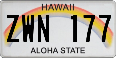 HI license plate ZWN177