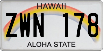 HI license plate ZWN178
