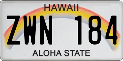 HI license plate ZWN184
