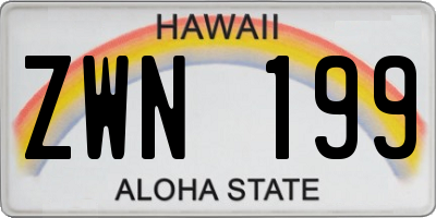 HI license plate ZWN199
