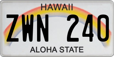 HI license plate ZWN240