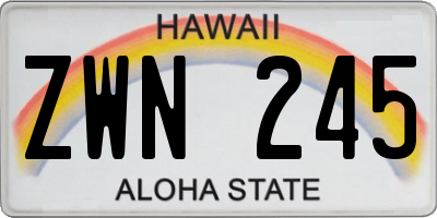 HI license plate ZWN245