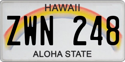 HI license plate ZWN248
