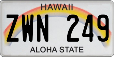HI license plate ZWN249