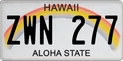 HI license plate ZWN277