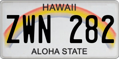 HI license plate ZWN282