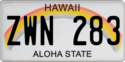HI license plate ZWN283