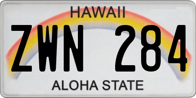 HI license plate ZWN284