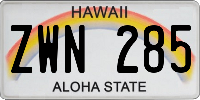 HI license plate ZWN285
