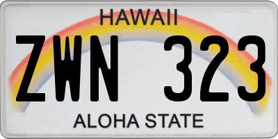 HI license plate ZWN323
