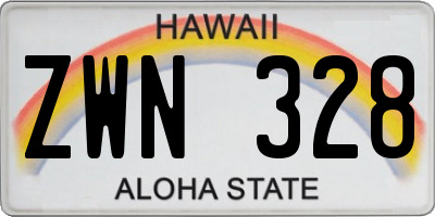 HI license plate ZWN328