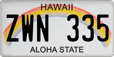 HI license plate ZWN335