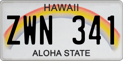 HI license plate ZWN341