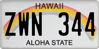 HI license plate ZWN344