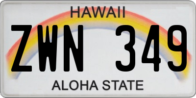 HI license plate ZWN349