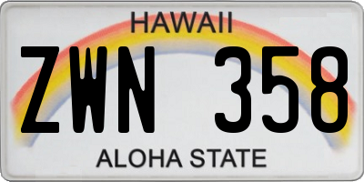 HI license plate ZWN358