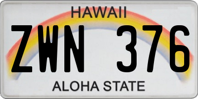 HI license plate ZWN376