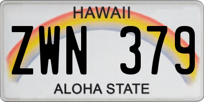 HI license plate ZWN379