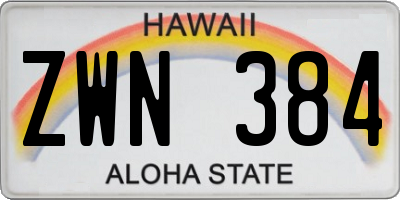 HI license plate ZWN384