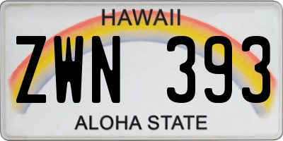 HI license plate ZWN393