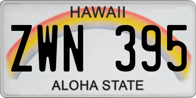 HI license plate ZWN395