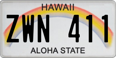 HI license plate ZWN411