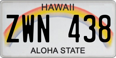 HI license plate ZWN438