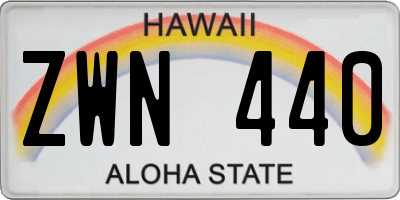 HI license plate ZWN440